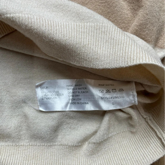 Colorblock Cropped Brown Lightweight Sweater Size Small - Picture 6 of 6